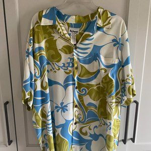 Men's One Papaya Hawaiian Shirt, multi colored, size L